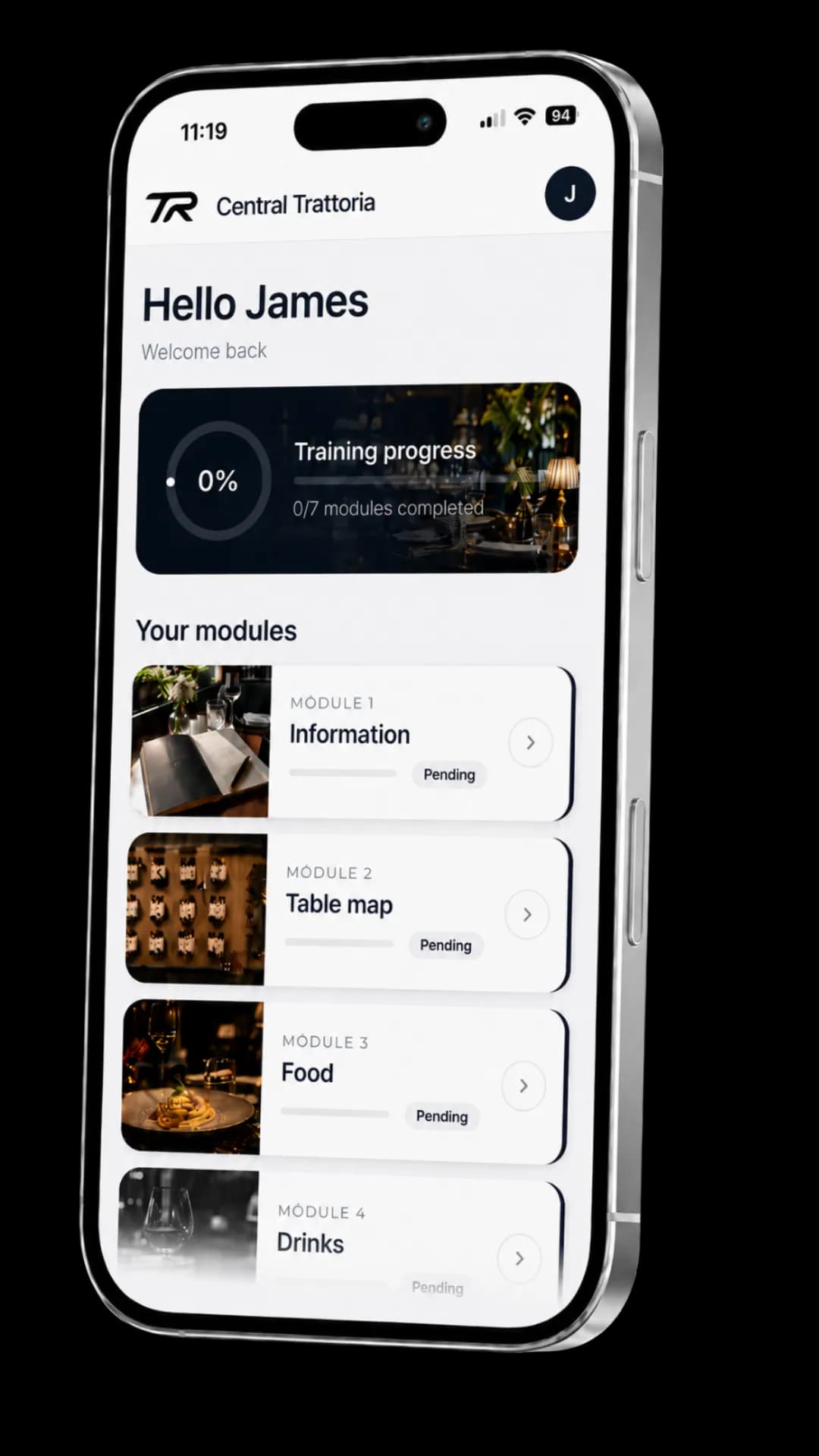 TrainResto app